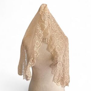Elegant Cream Lace Scarf
